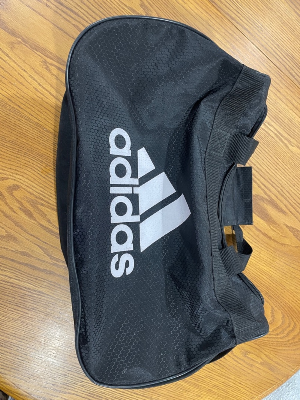 adidas Black Duffel Bag with White Logo